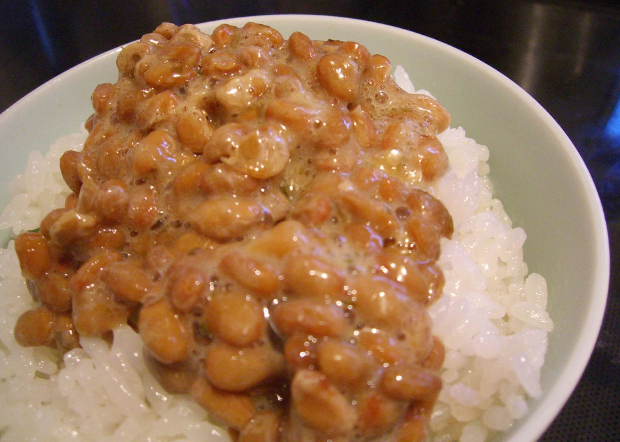 Japanese fermented soybeans, or natto
